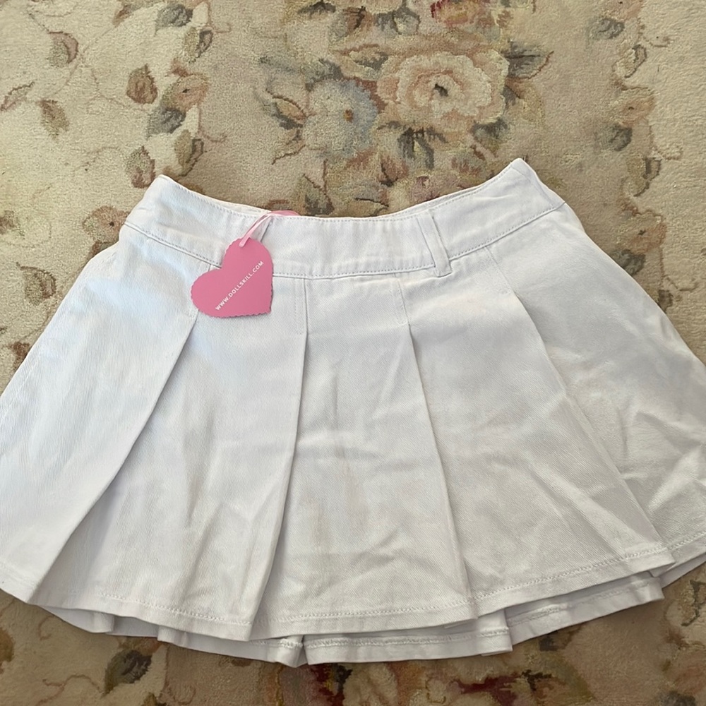 White Pleated Skirt